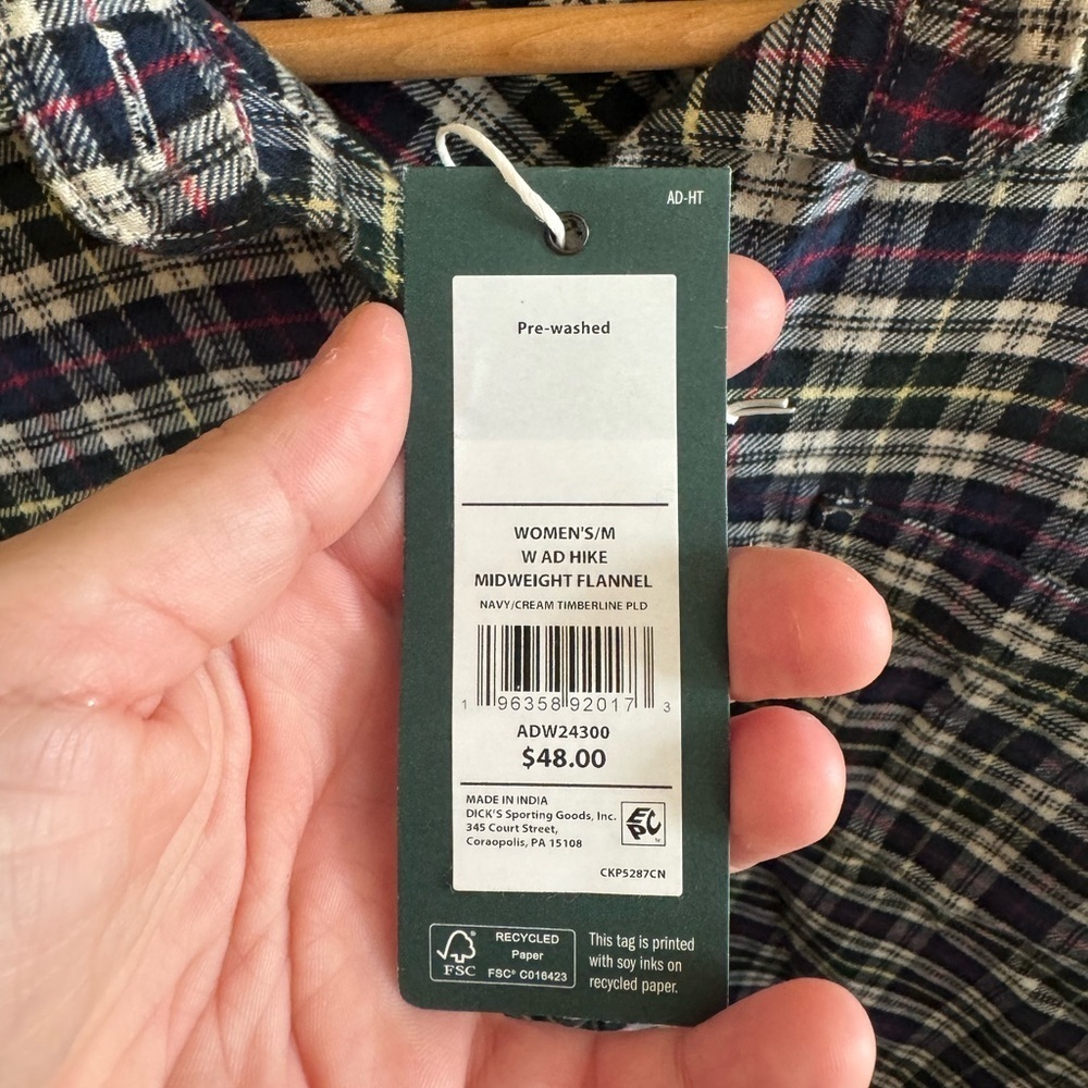 NWT! Women’s Alpine Design multi colored plaid button down flannel shirt, M - Picture 3 of 4
